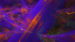 Colorful holographic mandelbrot cloud sunset - volumetric light free wallpaper