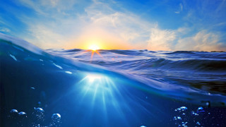 Sunrise ocean wave clouds beach - over the ocean free wallpaper