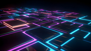 Glowing grid neon sword 3d - a computer free wallpaper