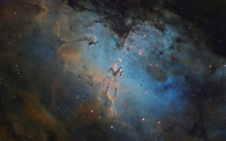 Blue star cluster space art - a large star cluster in the sky free wallpaper