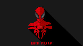 Spiderman red suit shadow minimalist - a red suit free wallpaper