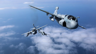 Military jets clouds ocean flyer - two military jet free wallpaper