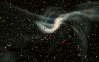 Blurry white streak space art - a white object free wallpaper