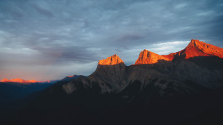 Mountain range clouds horizon lake - a few mountain free wallpaper