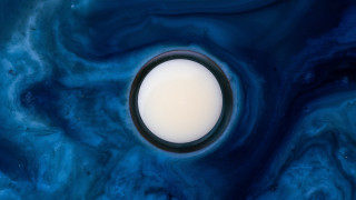 Blue white swirl black circle - anish kapoor free wallpaper