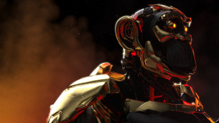 Robot helmet armor glowing eyes - a helmet free wallpaper