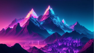 Mountain range gradient sky fantasy - sky free wallpaper