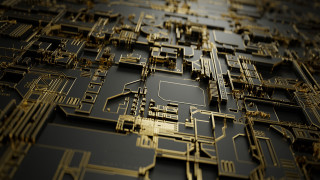 Circuit board gold trimmings 3d - gold trimming free wallpaper