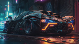 Futuristic car neon city night 2 - a futuristic car free wallpaper for desktop