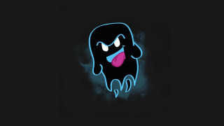 Cartoon tongue blue glow haunting - vector art free wallpaper