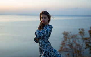 Cliff ocean sunset portrait dress - sunrise free wallpaper