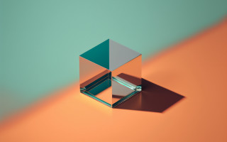 Crystal glass shadow raytracing 3d - a table top free wallpaper