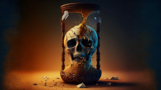 Skull glass jar bird vanitas - alberto seveso free wallpaper