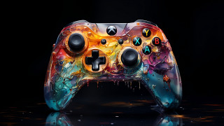 Controller closeup blackbackground reflection photorealism - alberto seveso free wallpaper