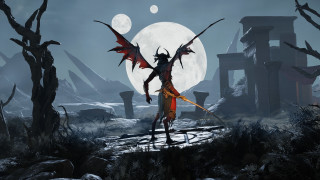Demonic forest fullmoon gothic weapon - a demonic demon free wallpaper