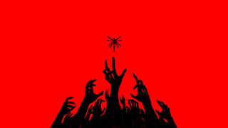 Red silhouette church torii star - eldritch free wallpaper