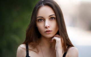 Woman long hair black top 10 - her cheek free wallpaper