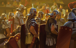 Roman armor group crowd antipodeans - a line free wallpaper