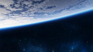 Earth space stars clouds aurora - space shuttle free wallpaper