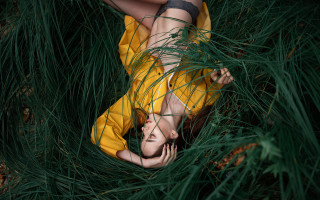 Woman grass head hands nature - artur tarnowski free wallpaper