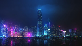 City skyline futuristic night lights - adrian zingg free wallpaper