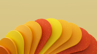 Paper fan yellow background red - elizabeth murray free wallpaper