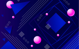 Blue pink abstract geometric night - surreal design free wallpaper for desktop