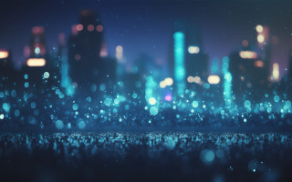 City lights night sky bokeh - beeple free wallpaper