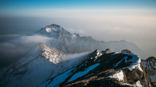 Mountain snow clouds blue sky 4 - murata range free wallpaper