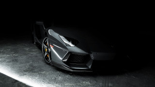 Black sports car hood up 14 - the front of the car free wallpaper