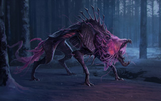 Horns woods night snow moonlight - a creature free wallpaper