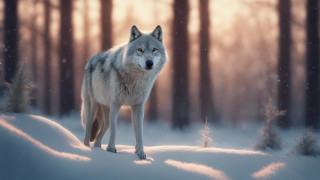 Wolf snowy forest night 3d - caspar wolf free wallpaper for desktop