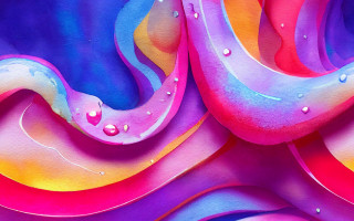 Colorful paint wave water drops - painting free wallpaper
