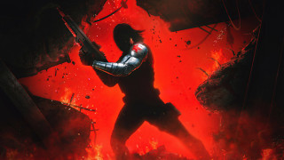 Dark man red armor gun - him free wallpaper for desktop