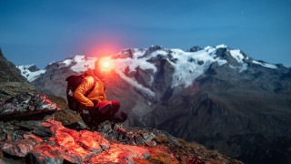 Mountain man autumn leaves fire - a mountain range in the background free wallpaper
