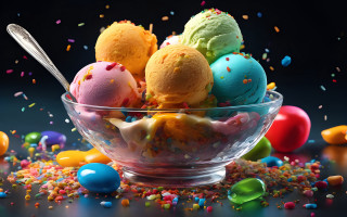 Ice cream bowl sprinkles eggs - a bowl of ice cream free wallpaper