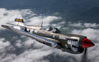 Fighter jet clouds mountains dieselpunk - a fighter free wallpaper