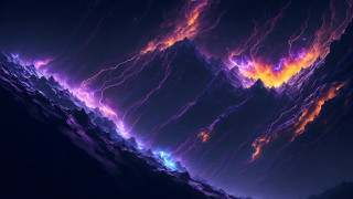Mountain range colorful sky clouds - a colorful sky free wallpaper