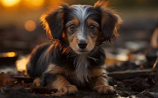 Small dog blurry background photorealism - a small dog free wallpaper