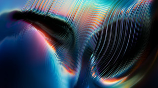 Colorful abstract lines curves raytraced - chromatic aberration free wallpaper