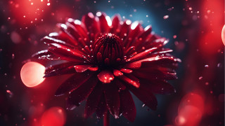 Red flower water droplets macro - petal and a blurry background free wallpaper