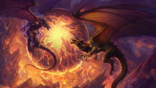 Dragon fight fire ball dark - donato giancola free wallpaper