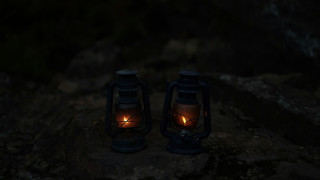 Lanterns rock candle dark neo - a rock in the dark free wallpaper