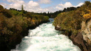 River rapids bridge nature sunset - a bridge in the distance free wallpaper for desktop