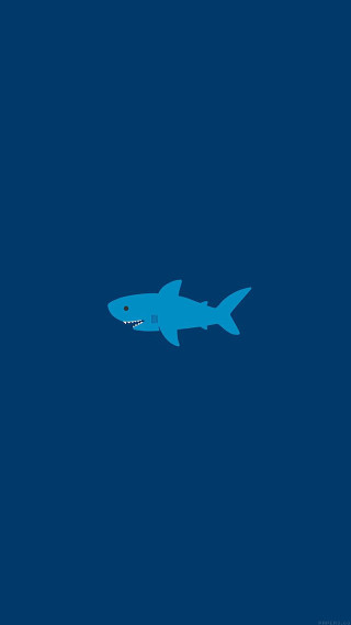 Shark swimming ocean blue background - free minimalism wallpaper for mobile