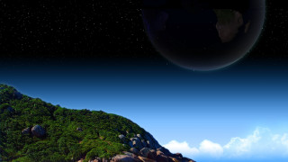 Island moon planet space art - chesley bonestell free wallpaper