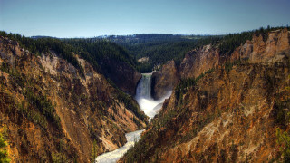 Large waterfall canyon river autumn - albert bierstadt free wallpaper