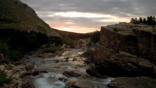 River rocky valley sunset cloudy - alexander brook free wallpaper for desktop