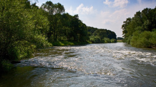 River forest water clouds mountains - river free wallpaper