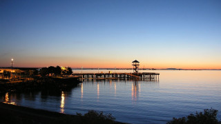 Pier light tower sunset lake - vancouver school free wallpaper